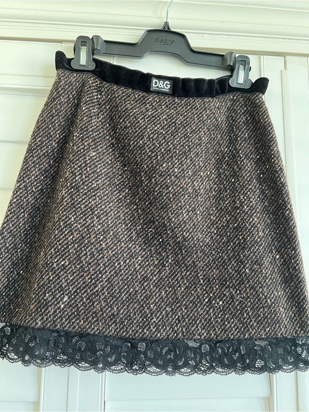 Sexy Dolce Gabbana Brown Tweed Double-Breasted cropped with matching skit - Picture 3 of 11